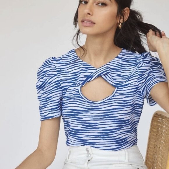 Anthropologie Tops - Anthropologie Maeve Puff Sleeve Cutout Top